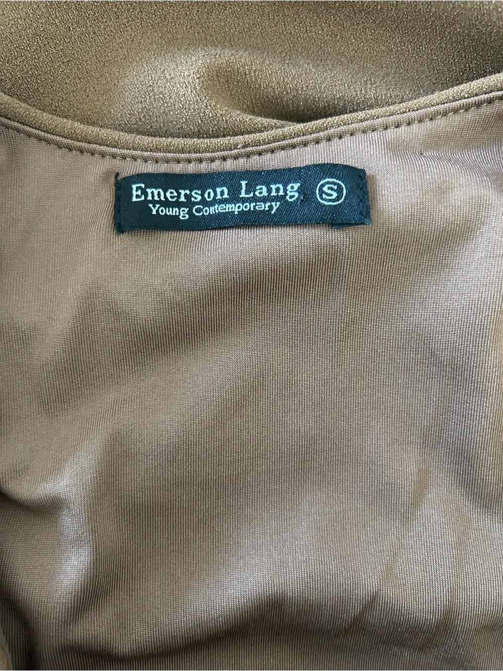 Deep V-Neck Brown Draped Sleeveless Camisole - Picture 6 of 7